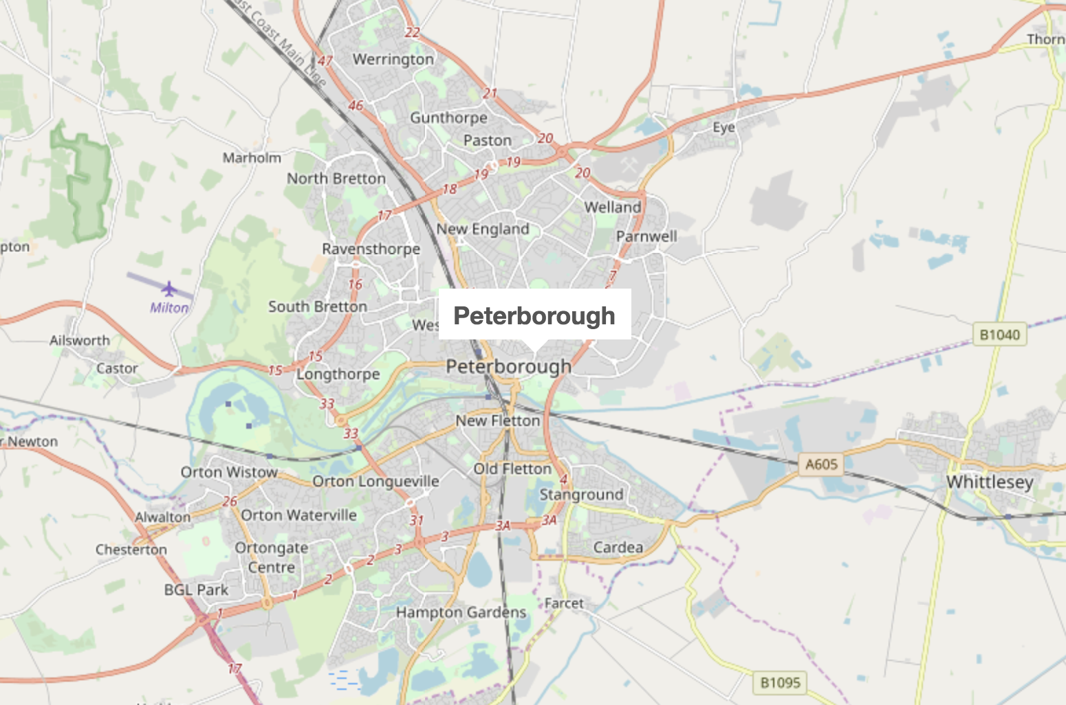 Peterborough-map