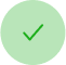 Green tick inside a green circle of a lighter shade.