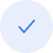 Light blue tick inside a light blue circle of a lighter shade.