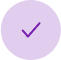 Purple tick inside a purple circle of a lighter shade.